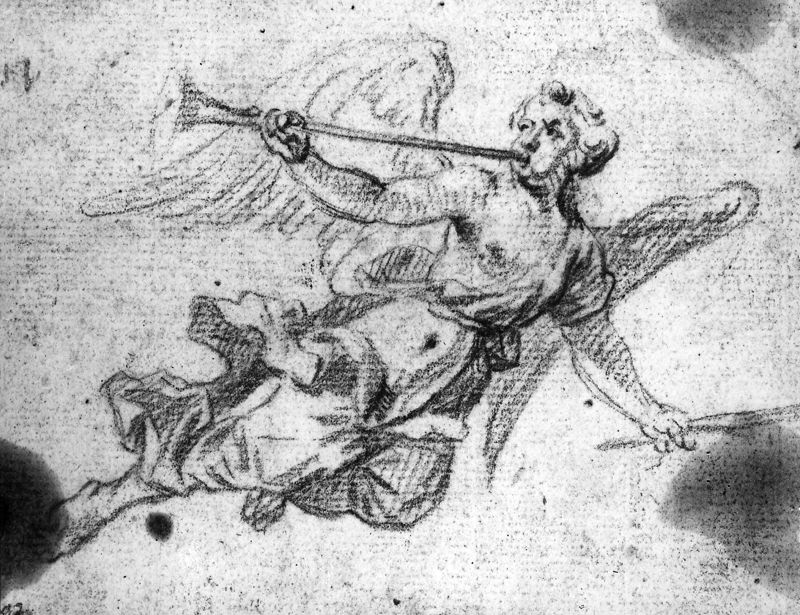 Figuurstudie: Engel met bazuin