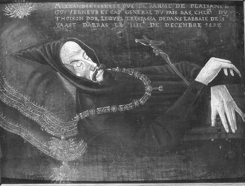 Portret van Alexander Farnese op zijn sterfbed