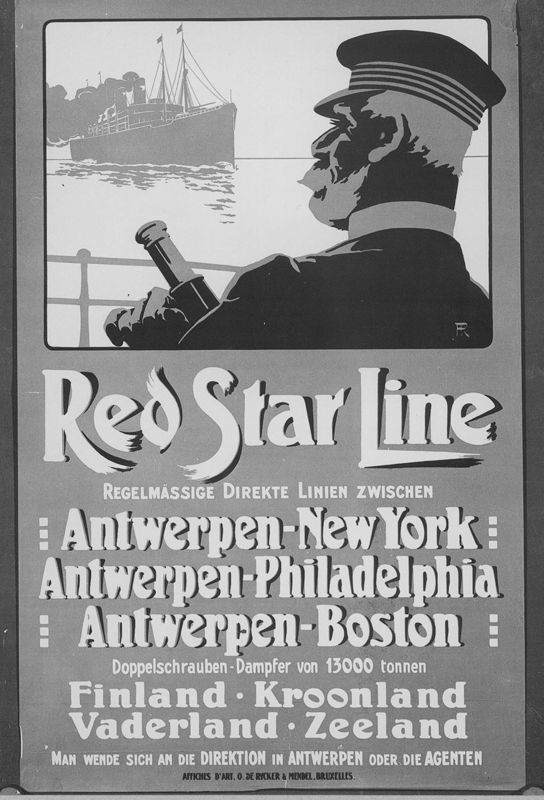 "Red Star Line, Antwerpen - New York, Antwerpen ....
