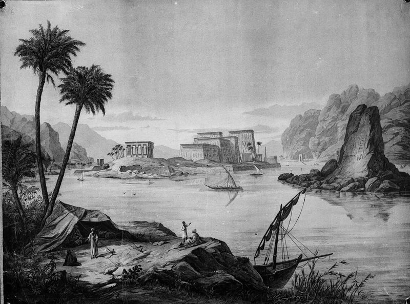 Het eiland Philae met Isistempel