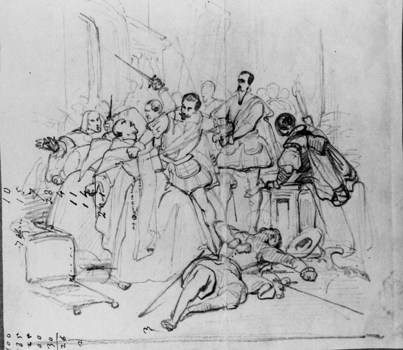 Studie voor historisch tafereel