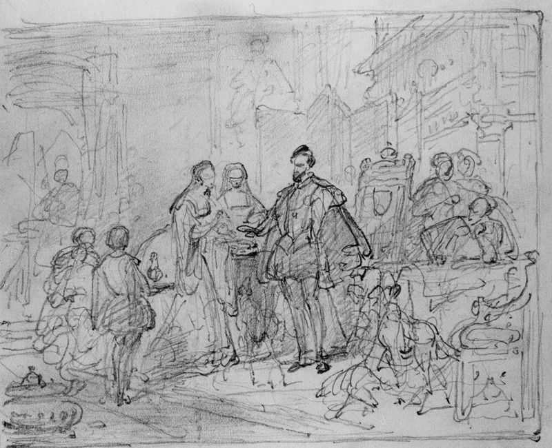 Studie voor historisch tafereel