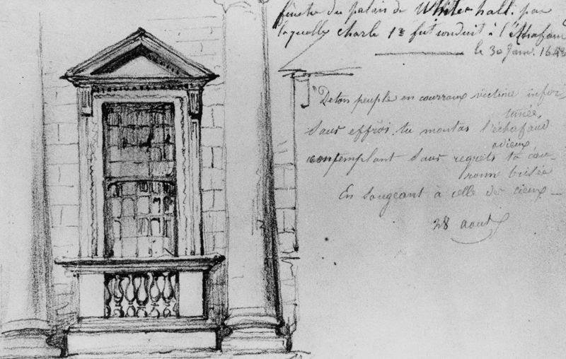 Raam van het paleis van White Hall, ...