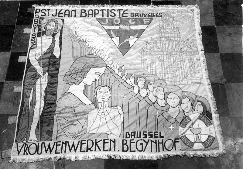 Drapeau de l'organisation Jeunesse Ouvrière Chrétienne, section du Béguinage de Bruxelles