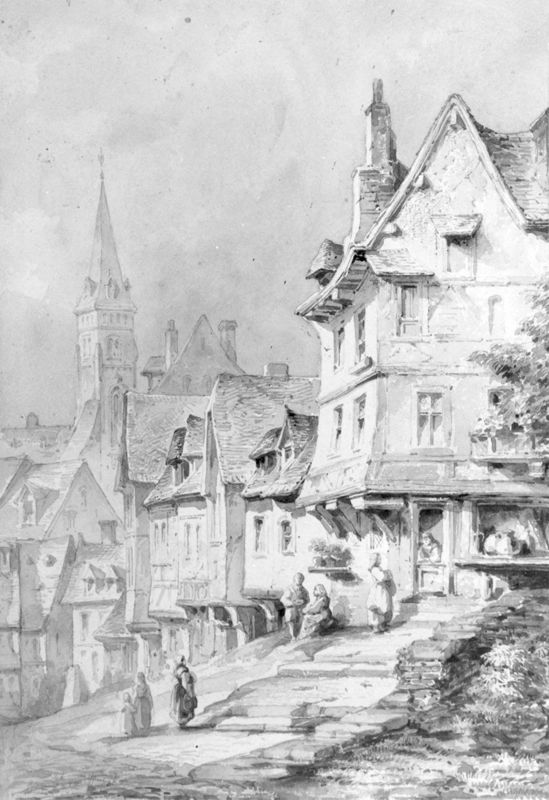 Coin de ville avec personnages