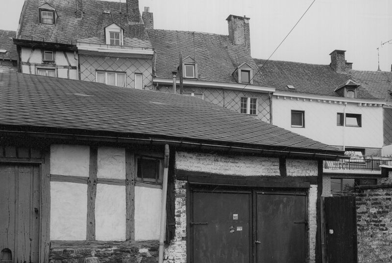 Vue des façades arrières des maisons n°1,3,5