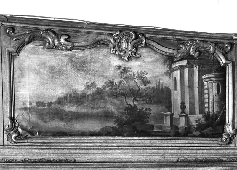 paysage avec pavillon et cours d'eau