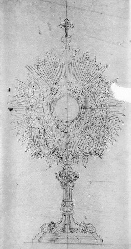 Projet d'ostensoir-soleil de style baroque