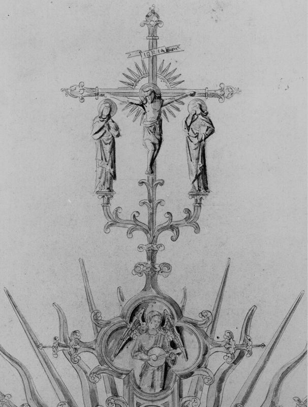 Projet d'ostensoir cruciforme, quadrilobe et rayonnant