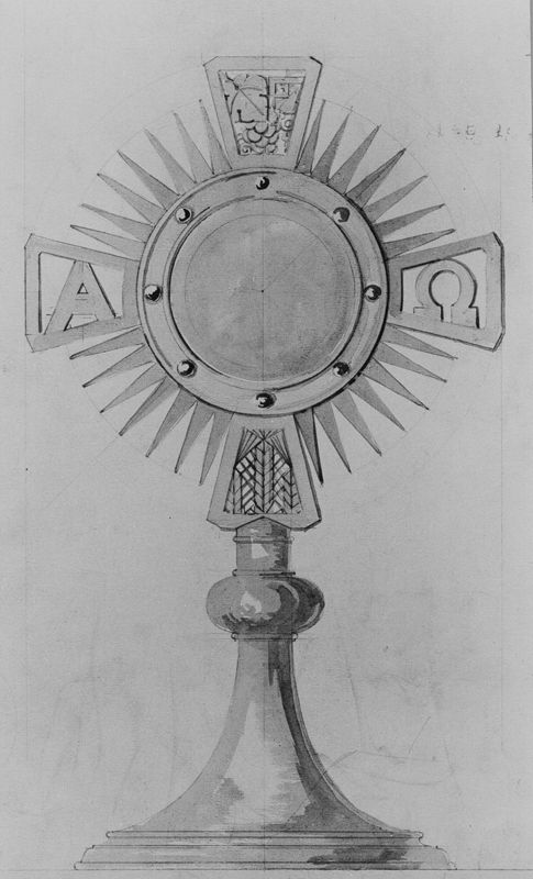 Projet d'ostensoir-cruciforme rayonnant