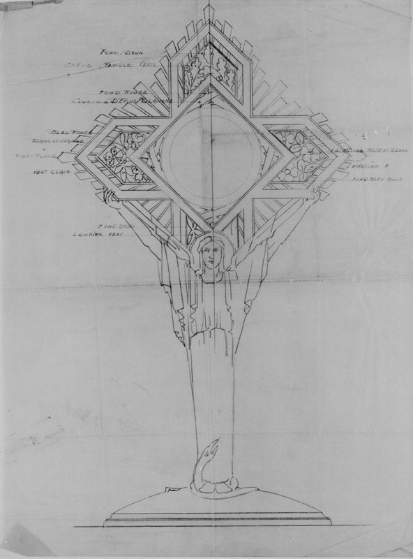 Projet d'ostensoir cruciforme et rayonnant