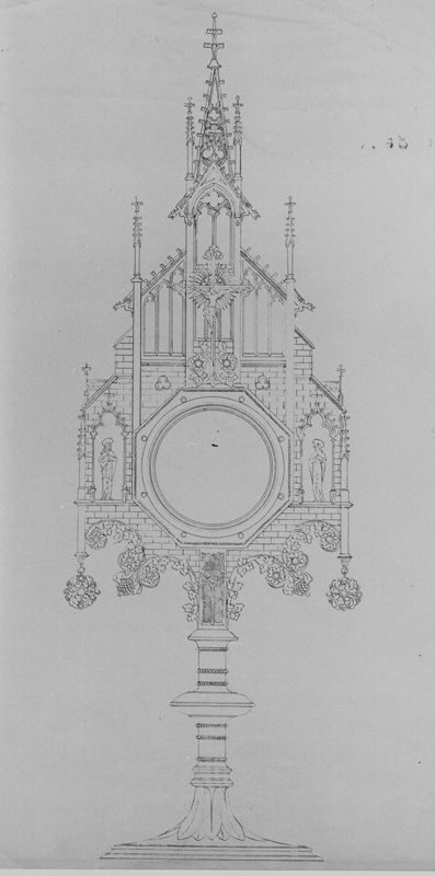 Projet d'ostensoir monstrance avec clocheton ajouré
