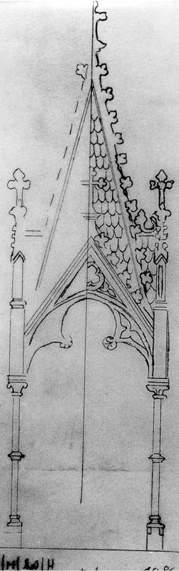 Projet d'un trône d'exposition (croquis de côté)