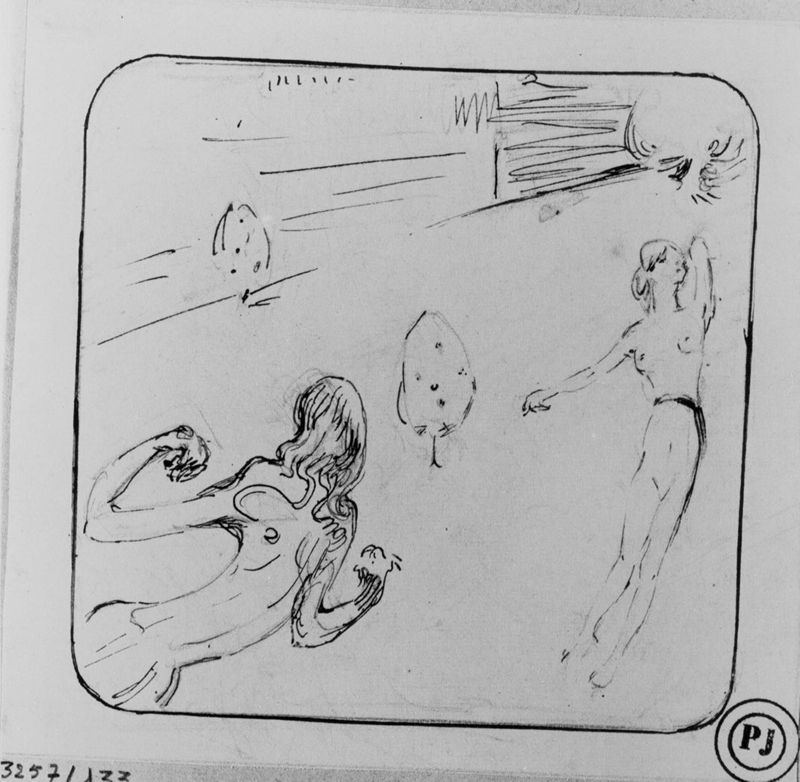 Tafereeltje met zwevende figuren