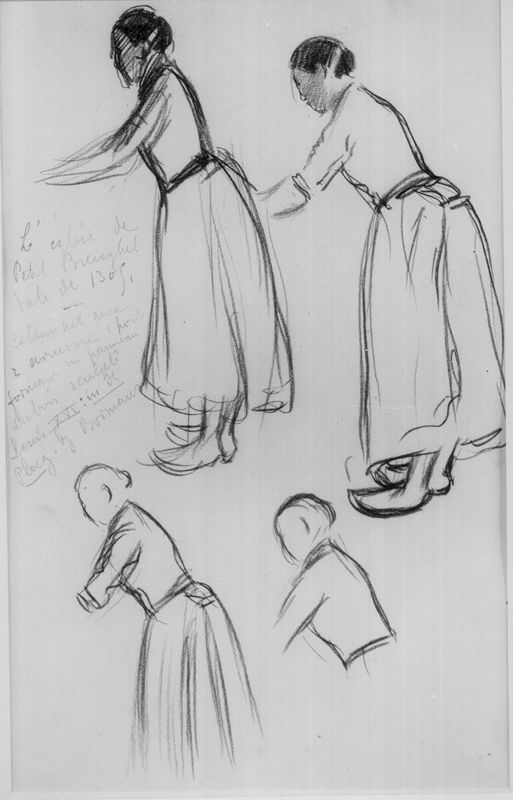 Studie van vier vrouwenfiguren