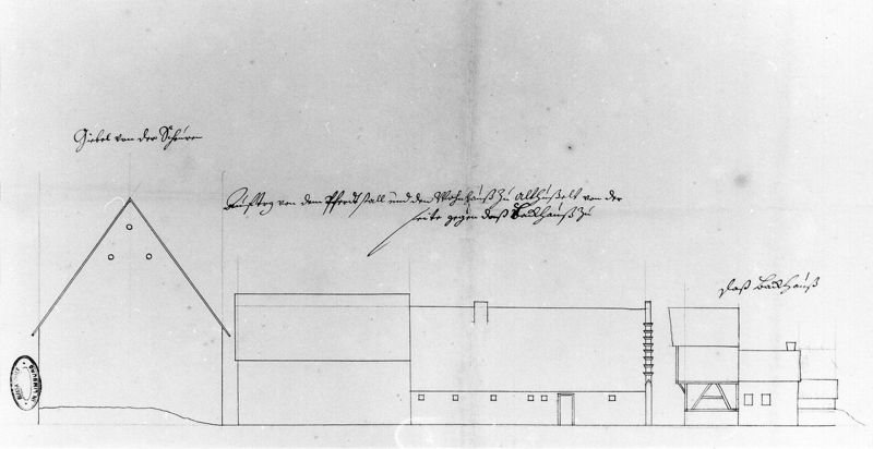 dwarsgevel van "Hof ter Poorten" te Althoeselt