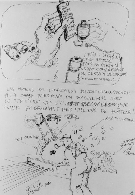 Reeks 27(Les bâtons). (reeks van 7 tekeningen)