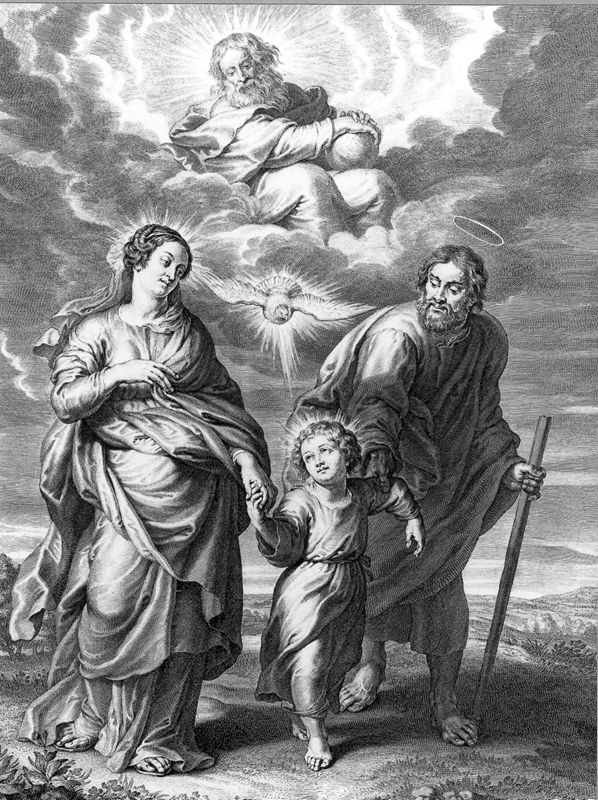 H. Familie met God de Vader en H. Geest