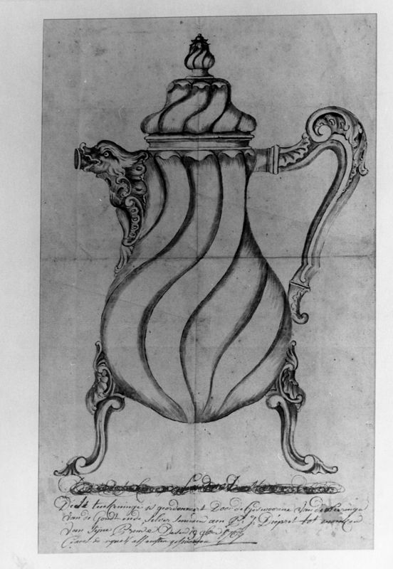 Ontwerp voor zilveren koffiekan
