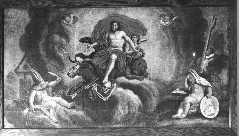 Christus omringd door de vier dieren van de Apocalypsis