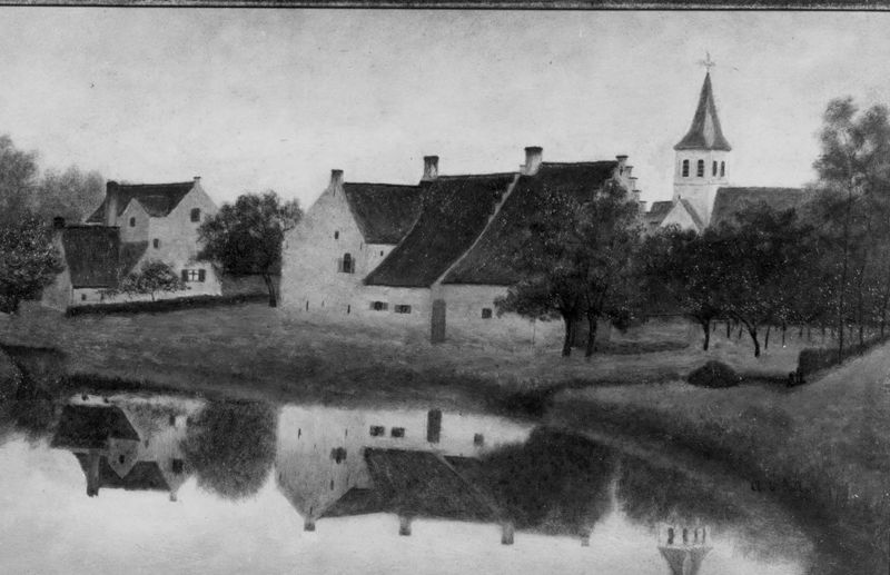 Tempelhof en kerktoren te Latem