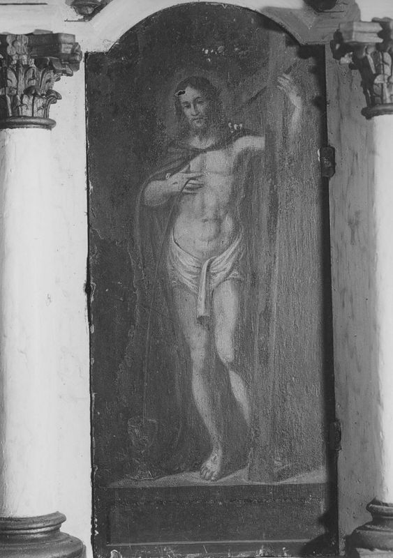 Christ ressucité dont le sang coule dans un calice
