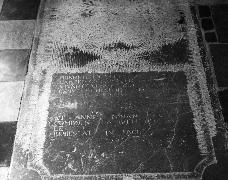 Dalle funéraire de Lambert Goffart et d'Anne Ninane