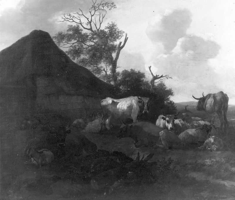 Landschap met rustende dieren