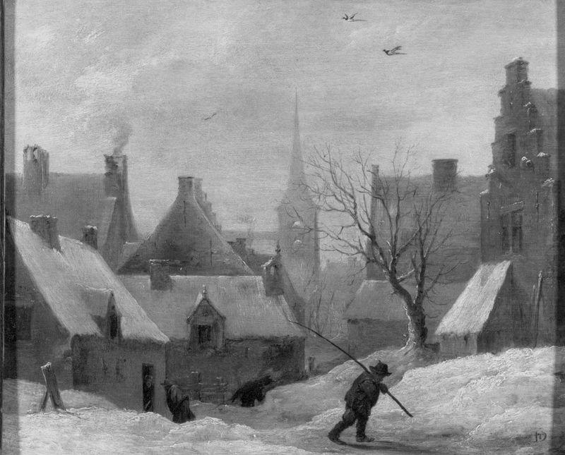 Dorp in de sneeuw