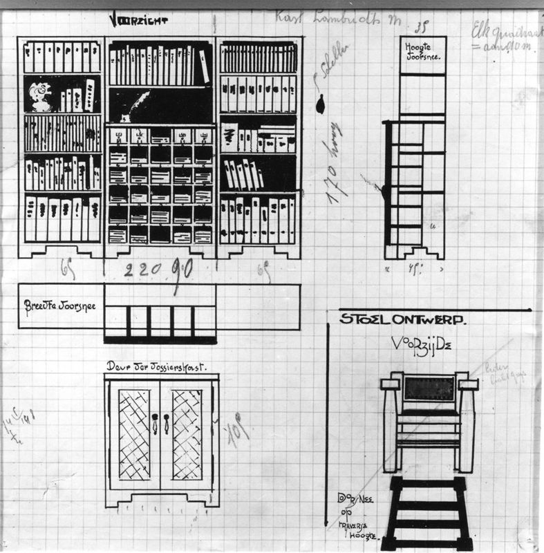Projet de bibliothèque, chaise et meuble