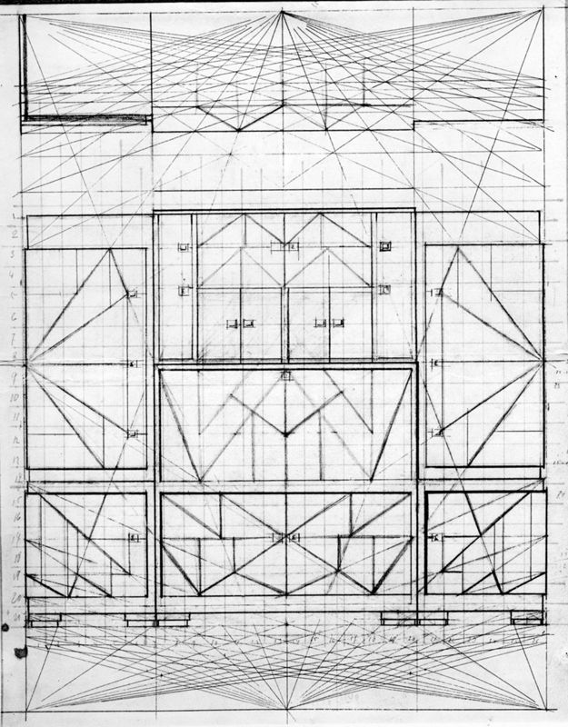 Avant-projet d'armoire pour une salle de séjour (avers)