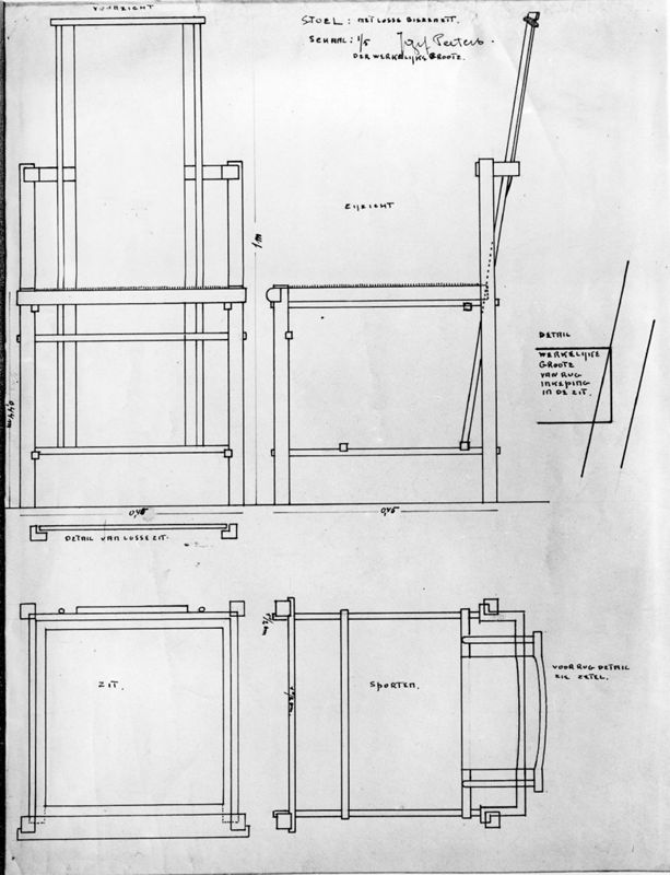 Projet pour une chaise avec assise amovible en paille