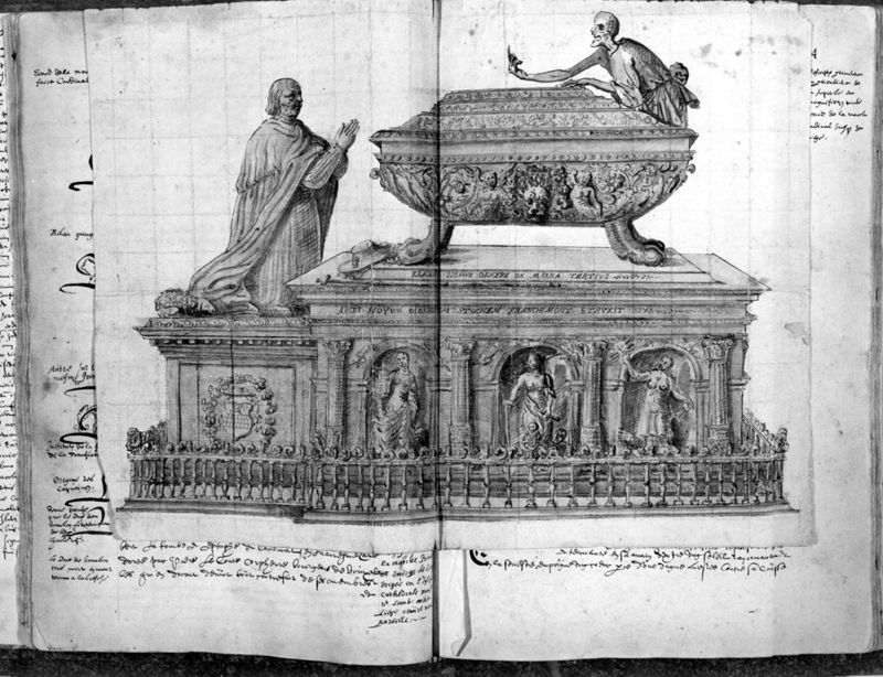 Chronique de Liège : Monument funéraire d'Erard de la Marck dans l'ancienne Cathédrale
