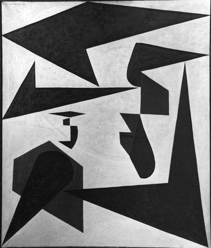 Composition à l'ovale bleu