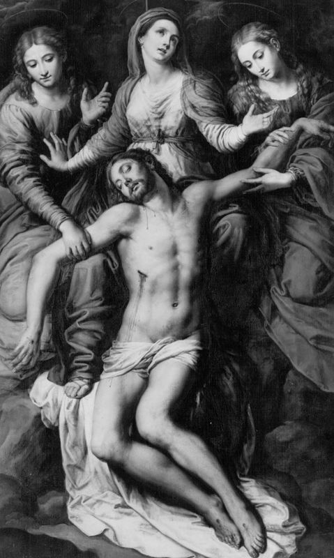 Piëta met Maria Magdalena en H. Johannes