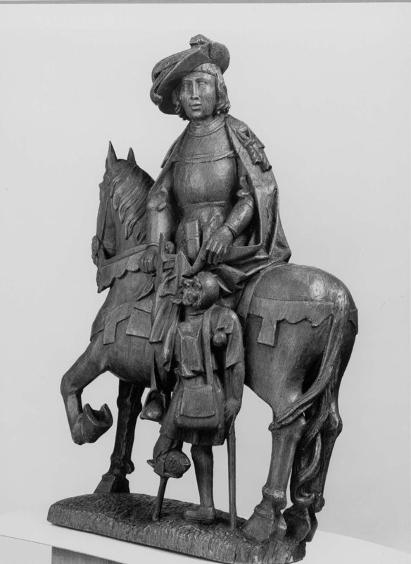 Saint Martin de Tours partageant son manteau avec un pauvre