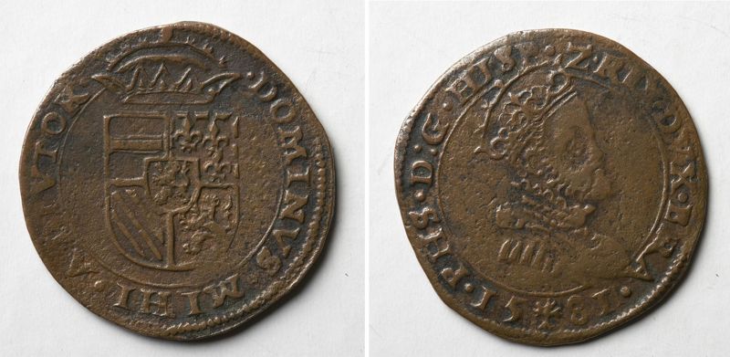 Munt met beeldenaar van Filips II van Spanje