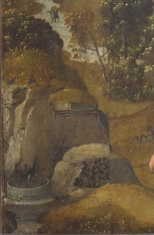 Heuvelachtig landschap met H. Hieronymus, lezende en boete doende
