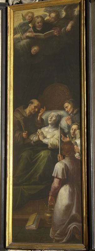 De heilige Elisabeth van Hongarije deelt haar schatten uit