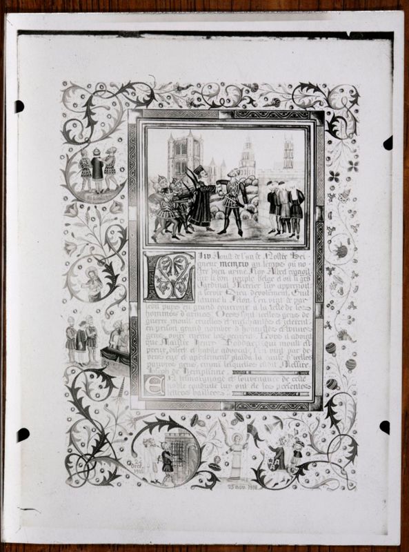 Photographie d'une miniature offerte par le comte Joseph de Hemptinne à son avocat Henri Boddaert