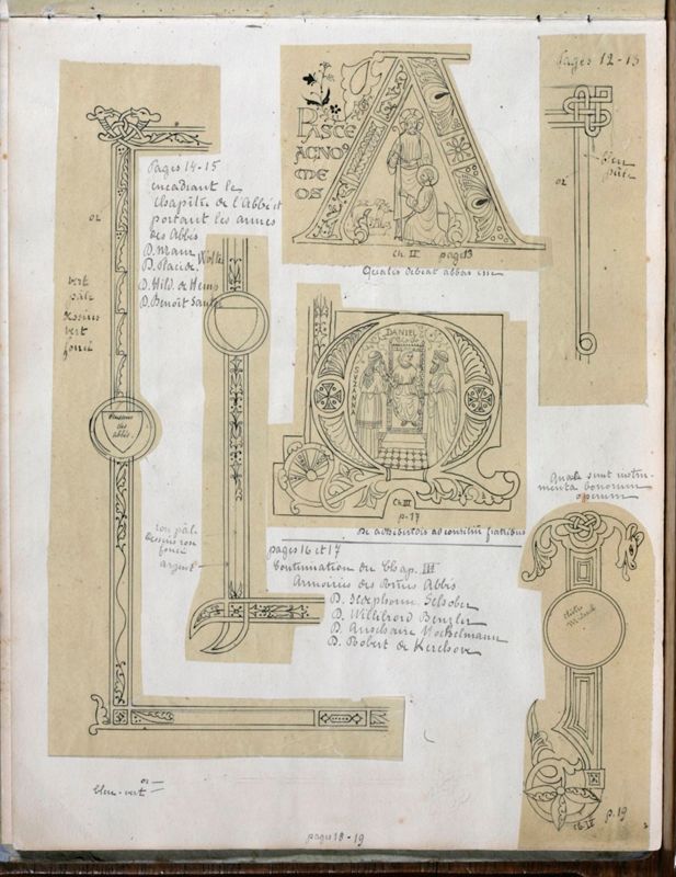 Album contenant les calques d'une Règle de saint Benoît calligraphiée et enluminée à l'abbaye de Maredret pour le kaiser Guillaume II (1899 - 1900)
