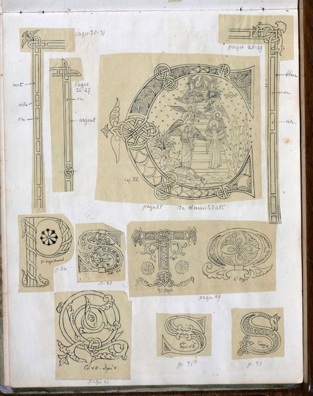 Album contenant les calques d'une Règle de saint Benoît calligraphiée et enluminée à l'abbaye de Maredret pour le kaiser Guillaume II (1899 - 1900)