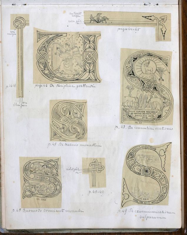 Album contenant les calques d'une Règle de saint Benoît calligraphiée et enluminée à l'abbaye de Maredret pour le kaiser Guillaume II (1899 - 1900)