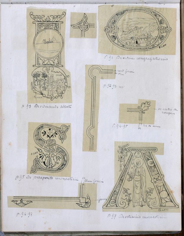 Album contenant les calques d'une Règle de saint Benoît calligraphiée et enluminée à l'abbaye de Maredret pour le kaiser Guillaume II (1899 - 1900)