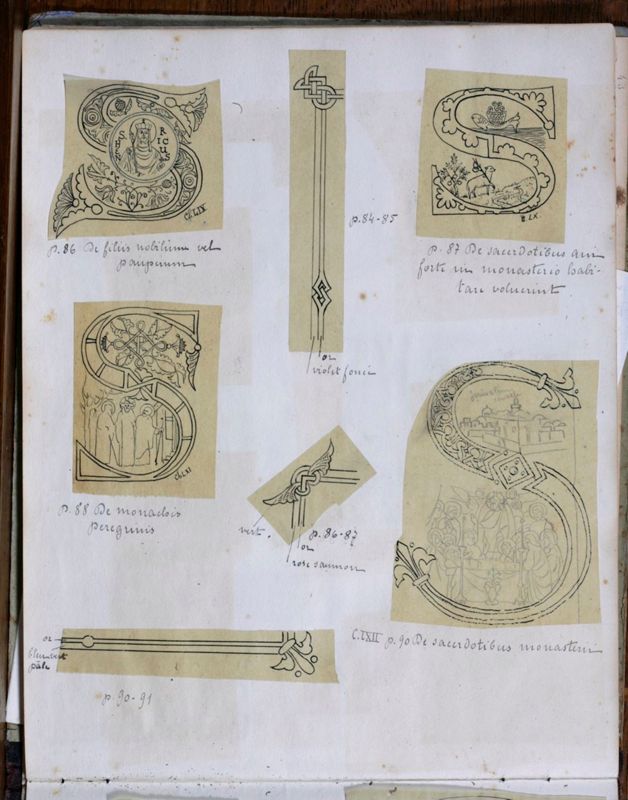Album contenant les calques d'une Règle de saint Benoît calligraphiée et enluminée à l'abbaye de Maredret pour le kaiser Guillaume II (1899 - 1900)