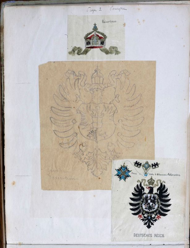 Album contenant les calques d'une Règle de saint Benoît calligraphiée et enluminée à l'abbaye de Maredret pour le kaiser Guillaume II (1899 - 1900)