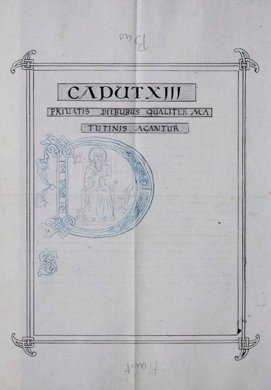 Album contenant les calques d'une Règle de saint Benoît calligraphiée et enluminée à l'abbaye de Maredret pour le kaiser Guillaume II (1899 - 1900)