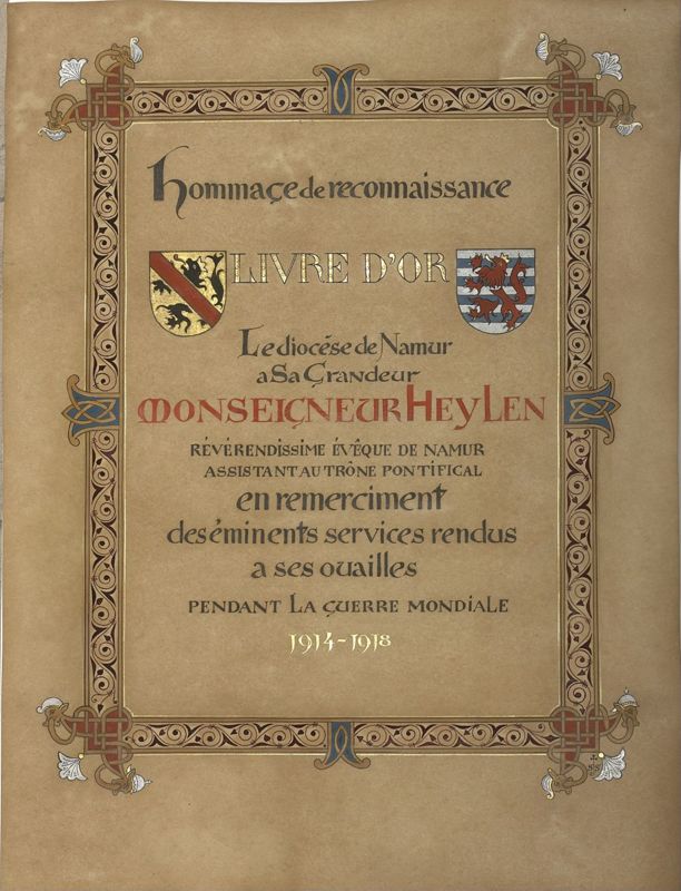 Livre d'or de Monseigneur Heylen, évêque de Namur