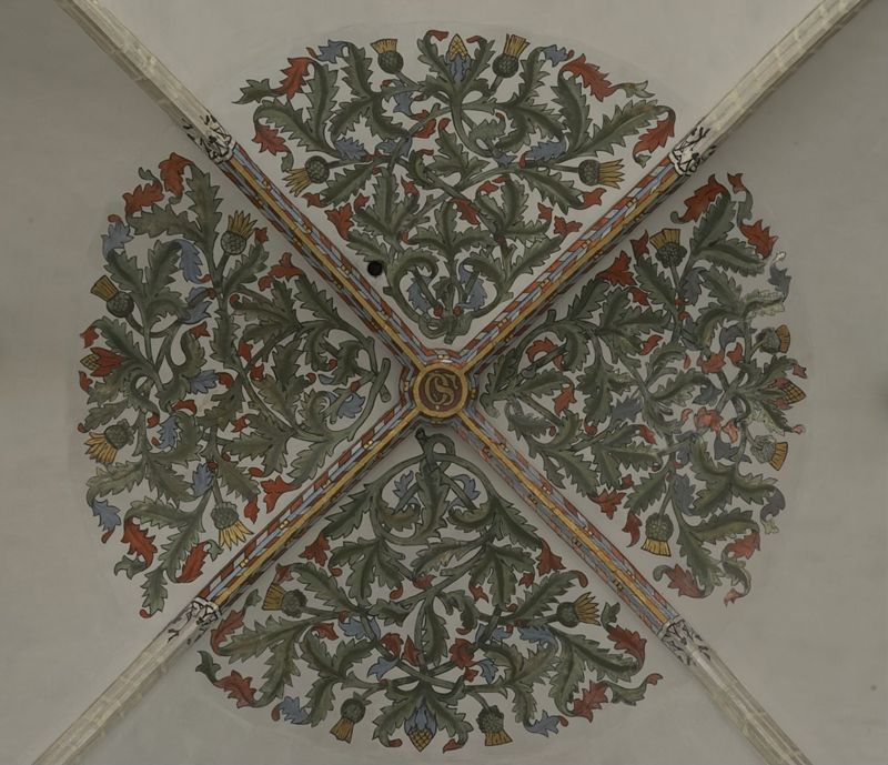 Gewelfschildering met vegetaal motief