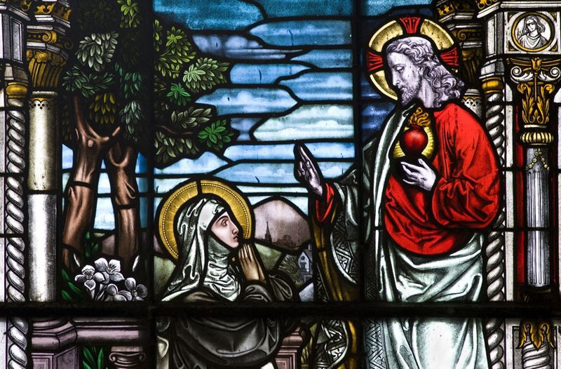 Sacré-Coeur du Christ apparaît à sainte Marguerite-Marie Alacocque